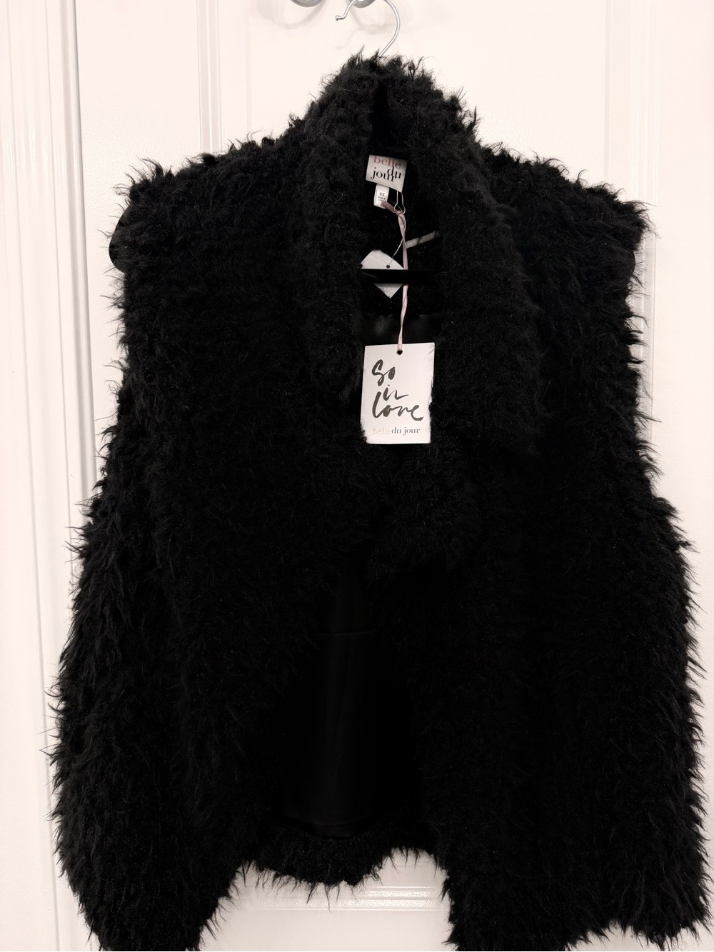 Faux Fur Sleeveless Vest - Black Size 0X